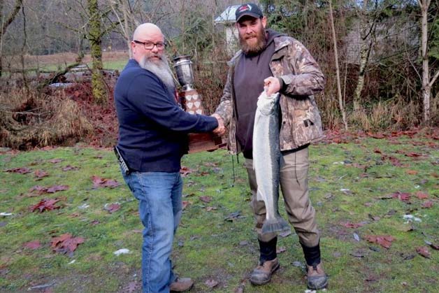 Bert Van Herk is the Kingfisher of 2012 Boxing Day Steelhead Derby in Chilliwack, photo by Chris Gadsden